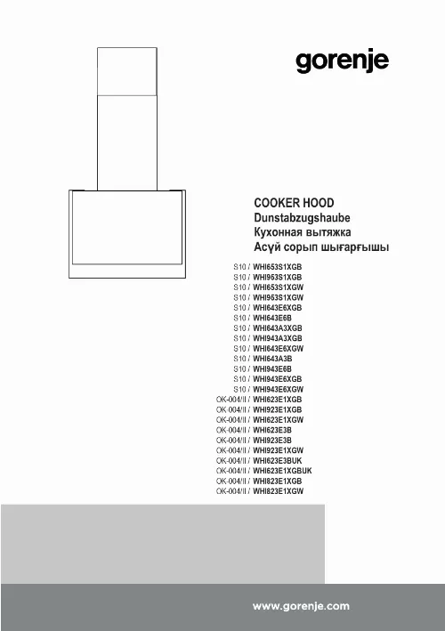 Mode d'emploi GORENJE WHI943A3XGB