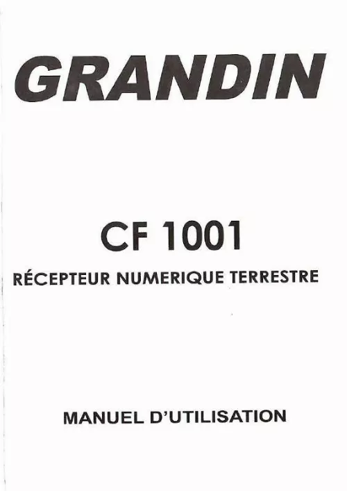 Mode d'emploi GRANDIN CF 1001