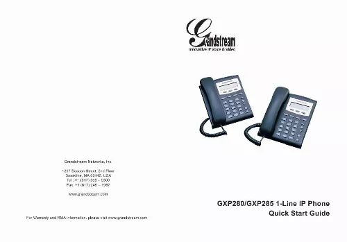 Mode d'emploi GRANDSTREAM GXP280