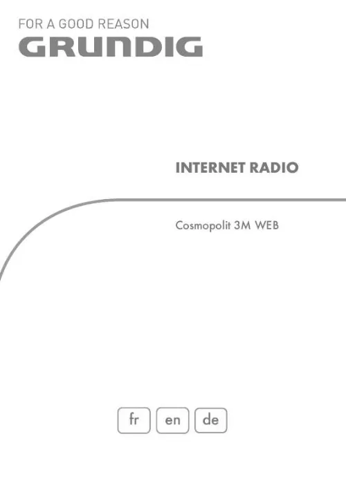 Mode d'emploi GRUNDIG COSMOPOLIT 3MWEB