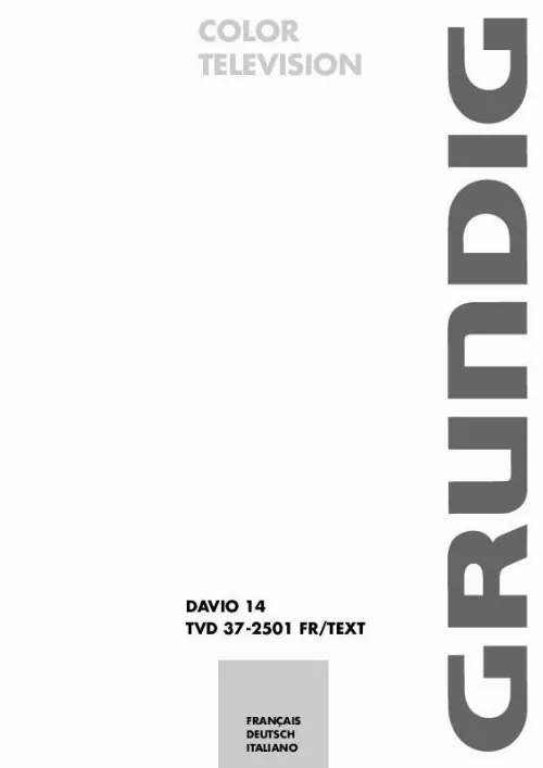 Mode d'emploi GRUNDIG DAVIO 14 TVD 37-2501 FR/TEXT