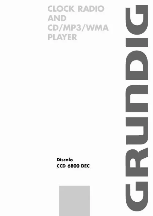 Mode d'emploi GRUNDIG DISCALO CCD 6800 DEC