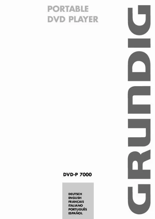 Mode d'emploi GRUNDIG DVD-P 7000