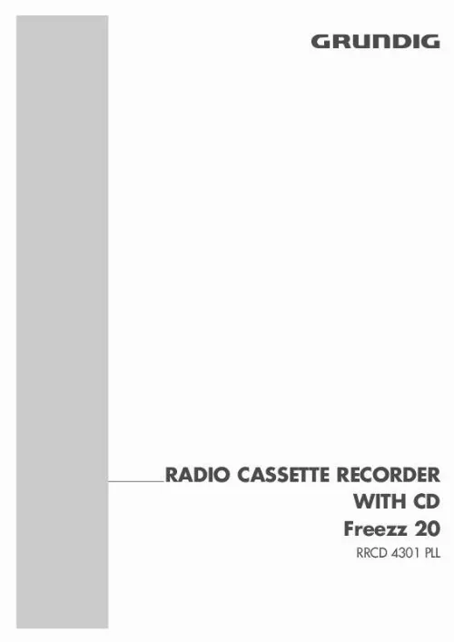 Mode d'emploi GRUNDIG FREEZZ 20 RRCD 4301 PLL