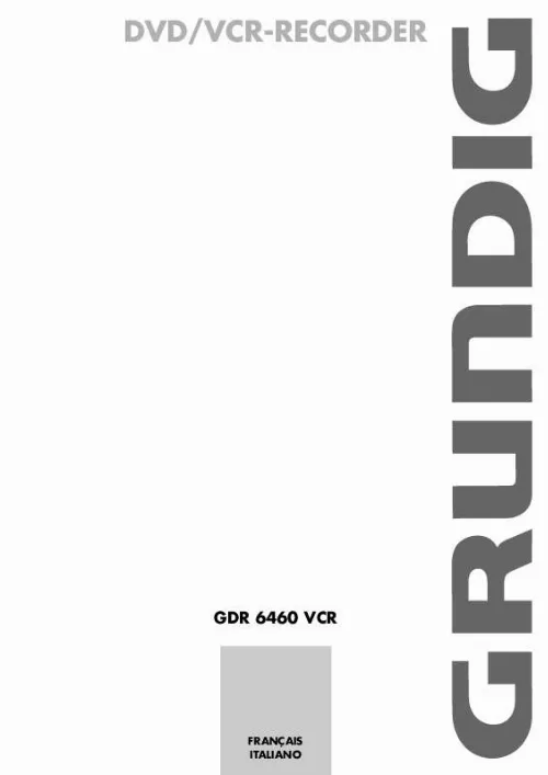 Mode d'emploi GRUNDIG GDR 6460 VCR DVD OPTAGER