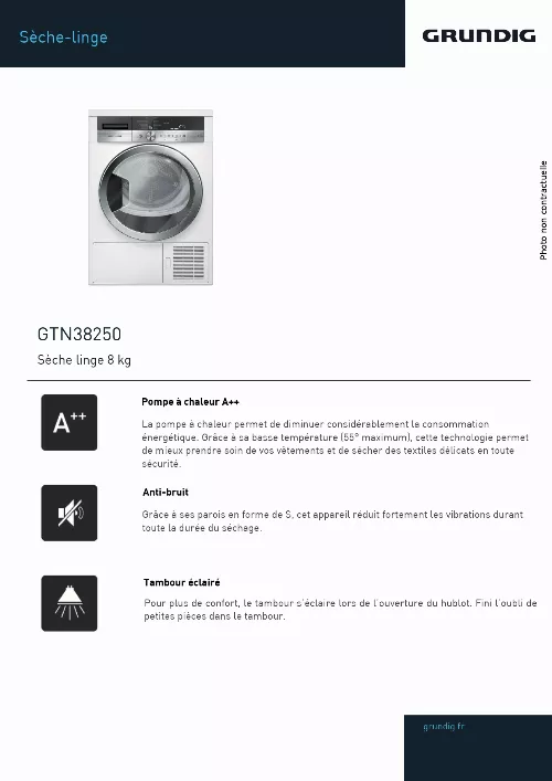 Mode d'emploi GRUNDIG GTN38250