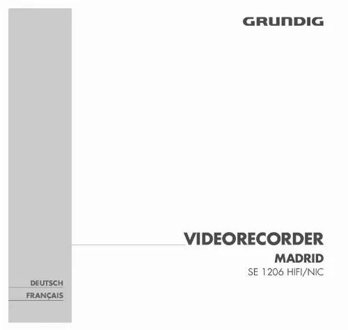 Mode d'emploi GRUNDIG MADRID SE 1206 HIFI/NIC