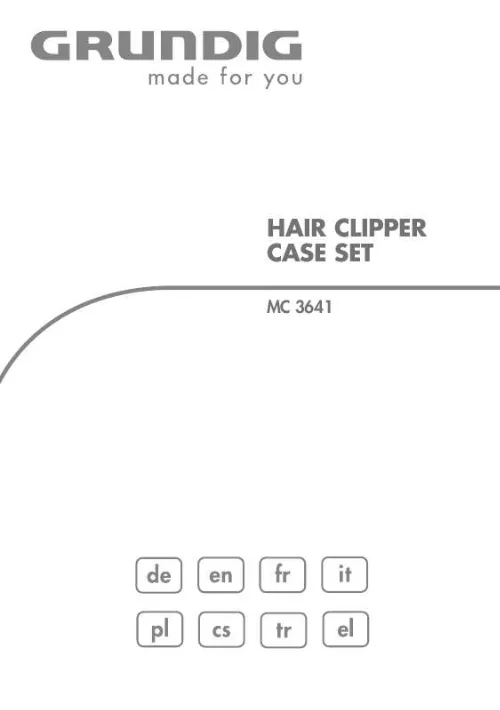 Mode d'emploi GRUNDIG MC 3641 HAIR CLIPPER, R/M, CASE SET