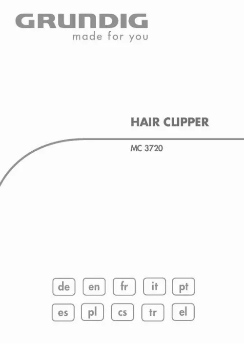 Mode d'emploi GRUNDIG MC 3720 HAIR CLIPPER MAINS