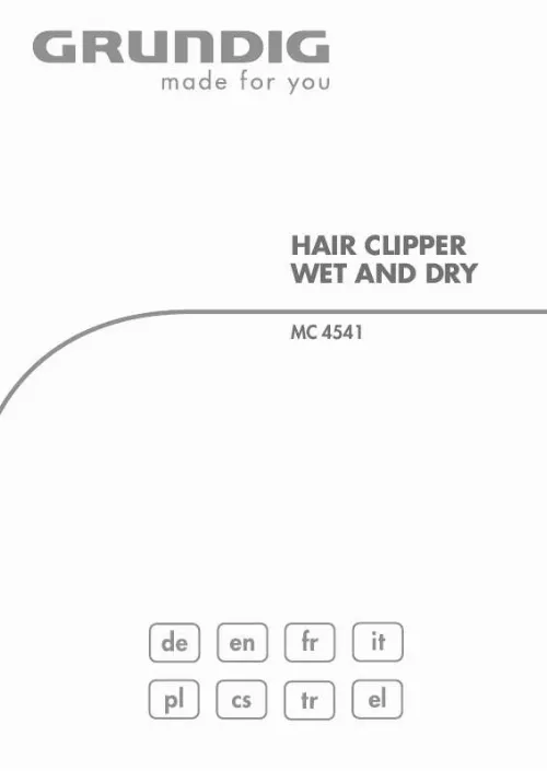Mode d'emploi GRUNDIG MC 4541 HAIR CLIPPER, R/M, WET DRY N