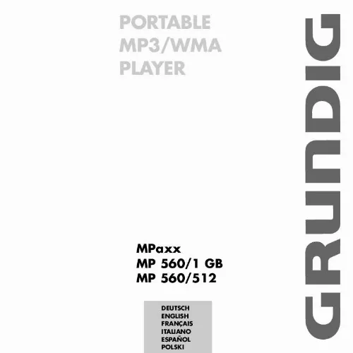 Mode d'emploi GRUNDIG MPAXX MP 560/1GB