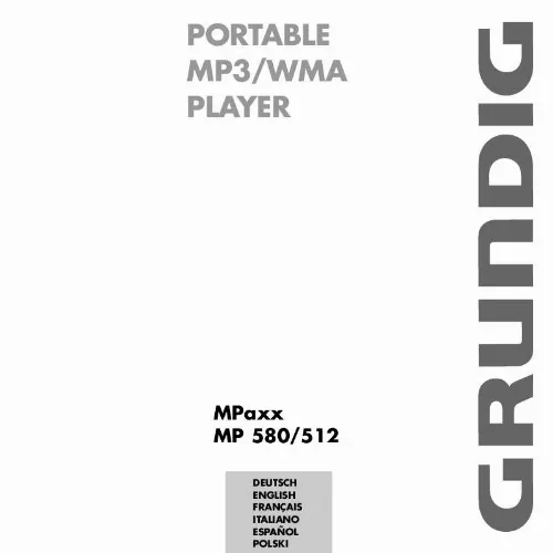 Mode d'emploi GRUNDIG MPAXX MP 580/512MB