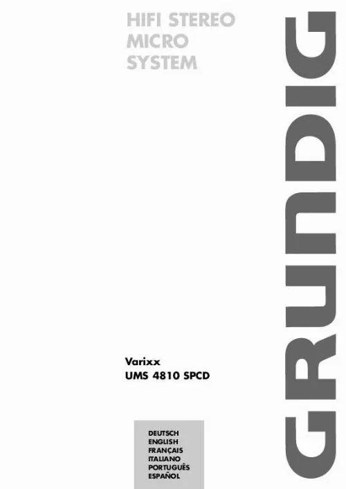 Mode d'emploi GRUNDIG VARIXX UMS 4810 SPCD