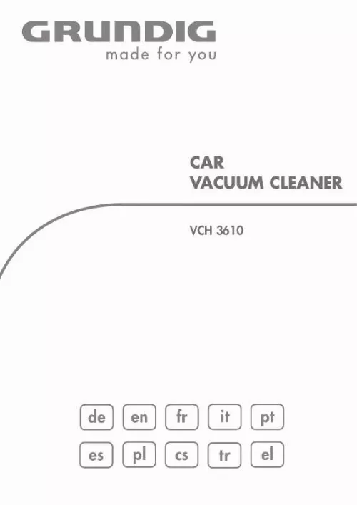 Mode d'emploi GRUNDIG VCH 3610 CAR VACUUM CLEANER