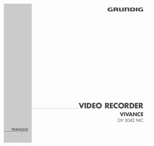 Mode d'emploi GRUNDIG VIVANCE GV 3042 NIC