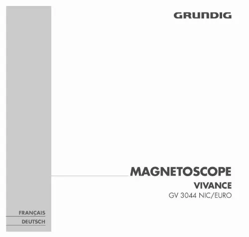 Mode d'emploi GRUNDIG VIVANCE GV 3044 NIC/EURO