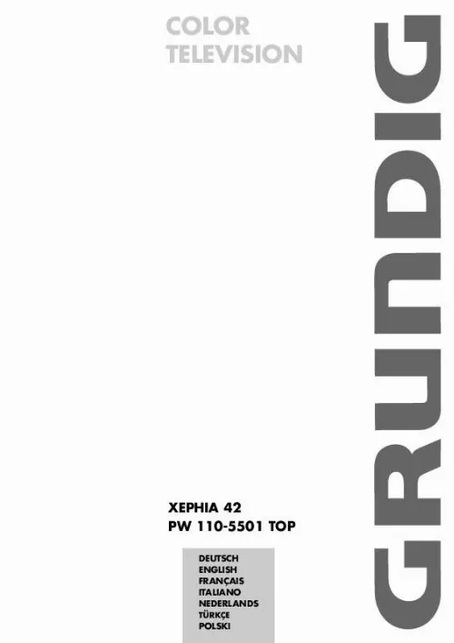 Mode d'emploi GRUNDIG XEPHIA 42 PW 110-5501 TOP