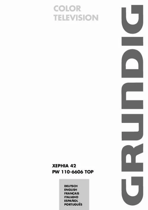 Mode d'emploi GRUNDIG XEPHIA 42 PW 110-6606 TOP