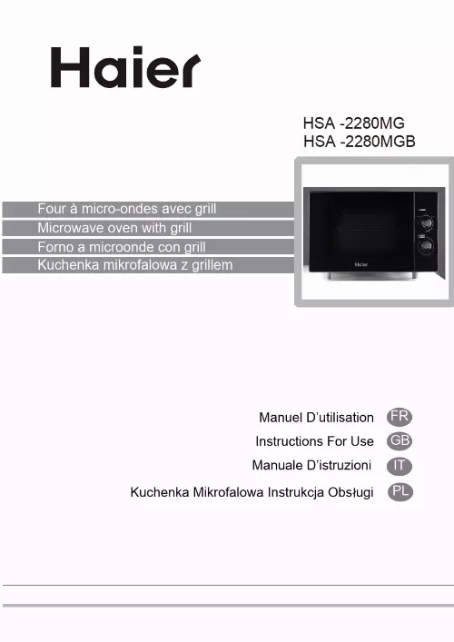 Mode d'emploi HAIER HSA-2280MGB