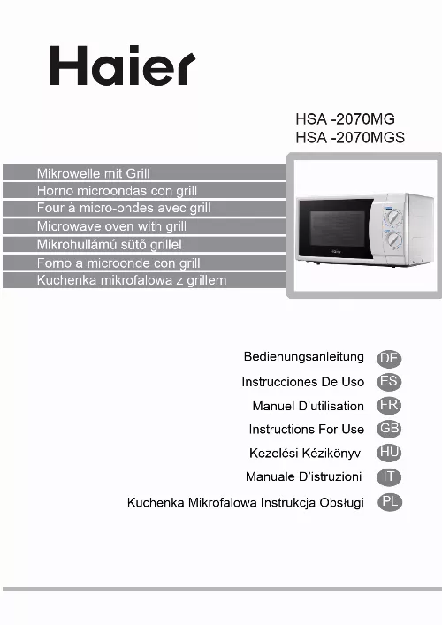 Mode d'emploi HAIER HSC-2590EGC