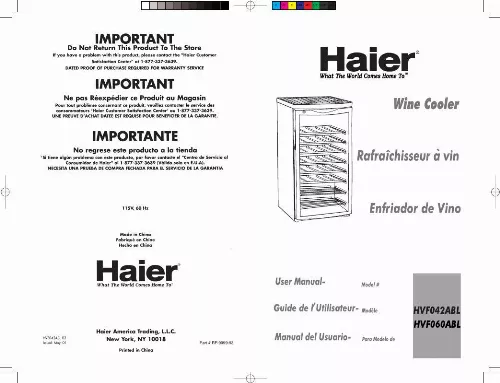 Mode d'emploi HAIER HVF042ABL