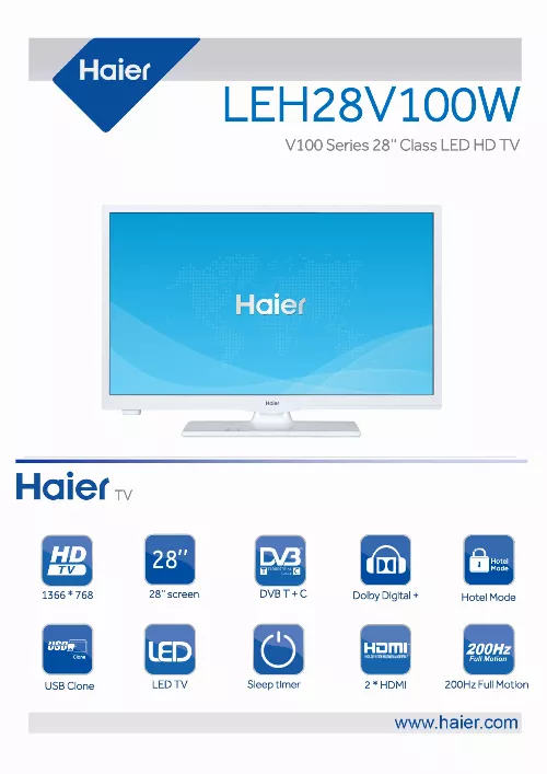 Mode d'emploi HAIER LEH28V100W