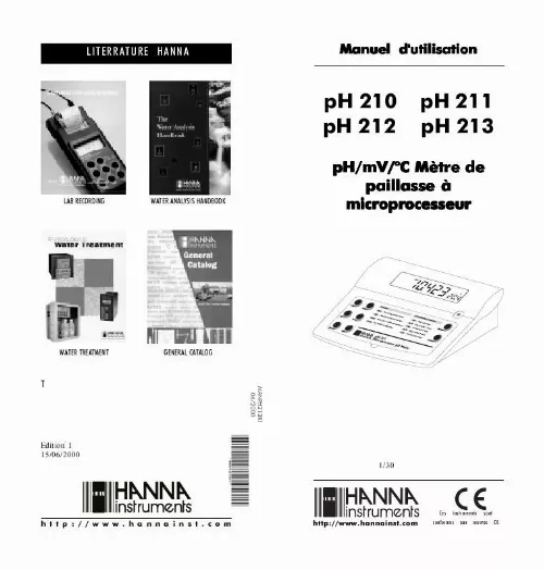 Mode d'emploi HANNA INSTRUMENTS PH 211