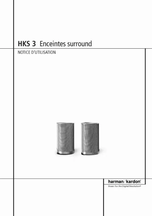 Mode d'emploi HARMAN KARDON HKS 3 [HKS 3/230]