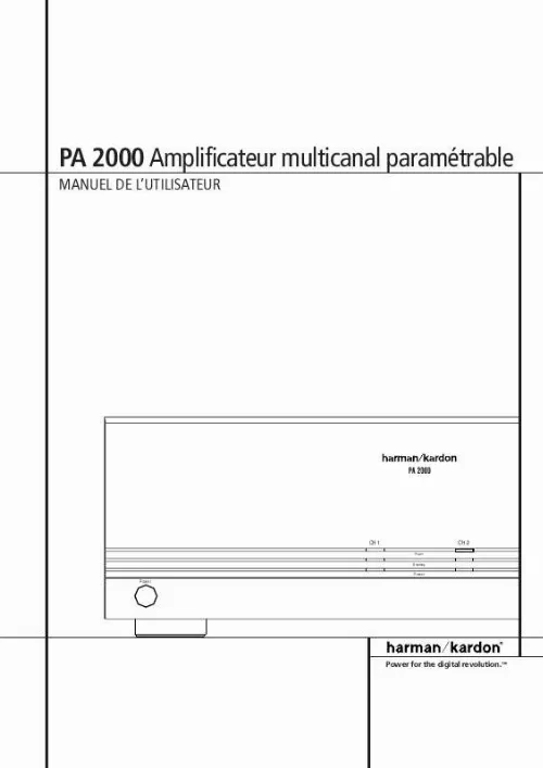 Mode d'emploi HARMAN KARDON PA 2000