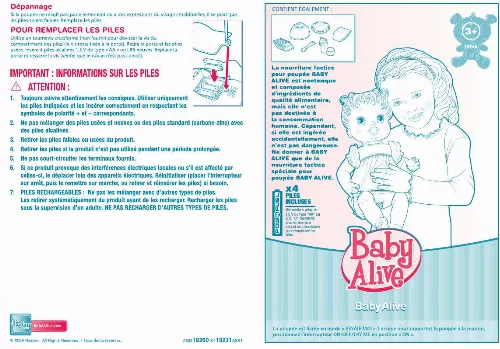 Mode d'emploi HASBRO BA BABY ALIVE