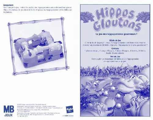 Mode d'emploi HASBRO HIPPOS GLOUTONS