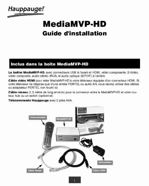 Mode d'emploi HAUPPAGE MEDIA MVP-HD