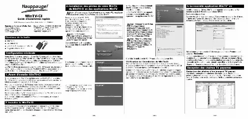 Mode d'emploi HAUPPAGE WINTV-CI