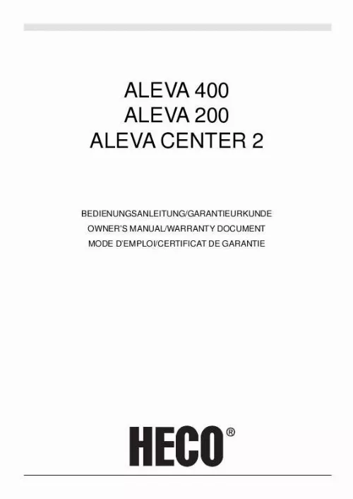 Mode d'emploi HECO ALEVA 200