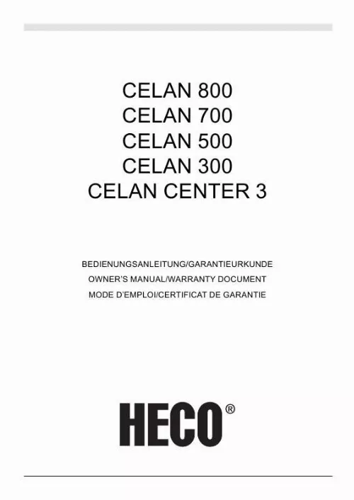 Mode d'emploi HECO CELAN 500