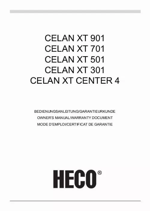 Mode d'emploi HECO CELAN XT 301