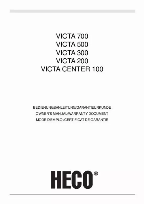 Mode d'emploi HECO VICTA 500