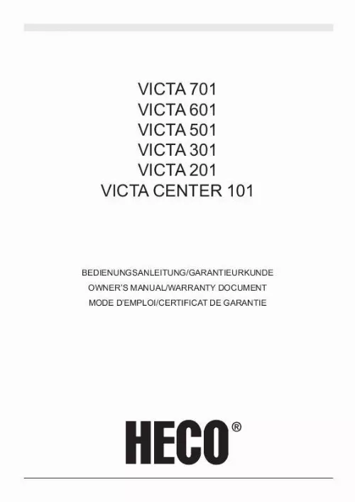 Mode d'emploi HECO VICTA 501