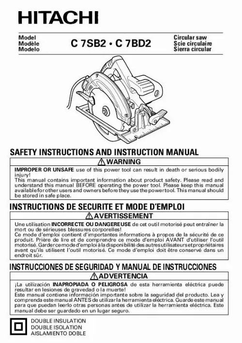 Mode d'emploi HITACHI C7BD2