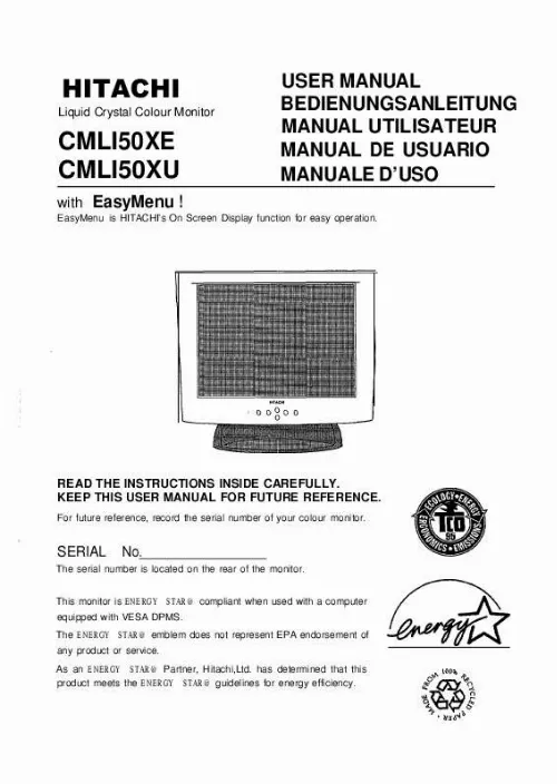 Mode d'emploi HITACHI CML150XU