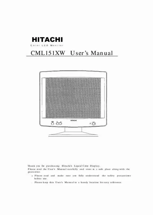 Mode d'emploi HITACHI CML151XW