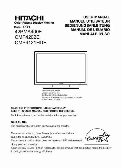 Mode d'emploi HITACHI CMP4202E