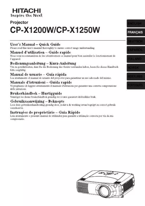 Mode d'emploi HITACHI CP-X1200WA