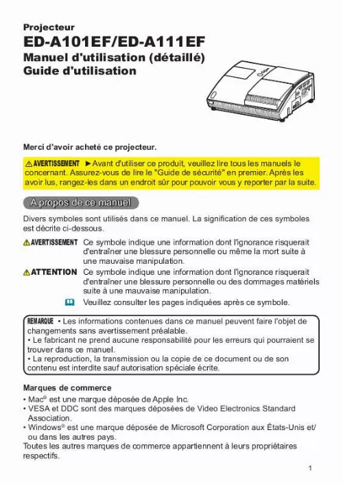 Mode d'emploi HITACHI ED-A111