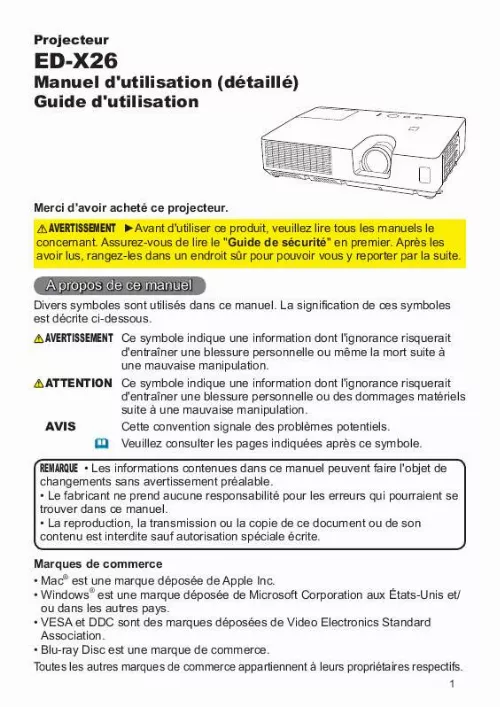 Mode d'emploi HITACHI ED-X26