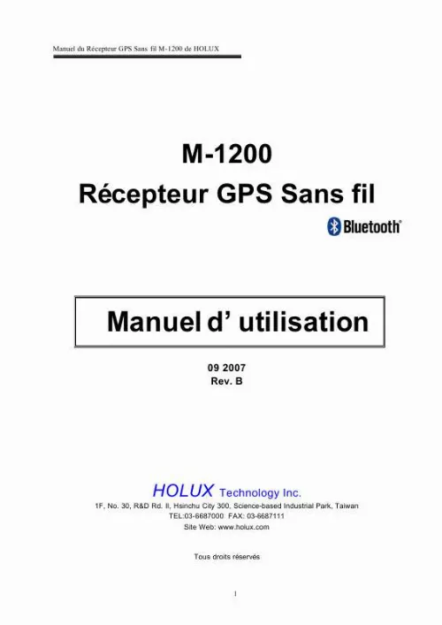 Mode d'emploi HOLUX M-1200