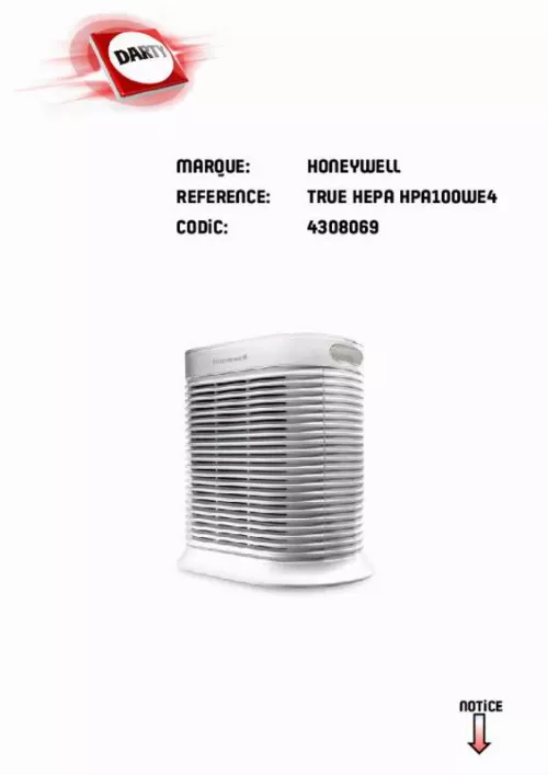 Mode d'emploi HONEYWELL HPA100WE4