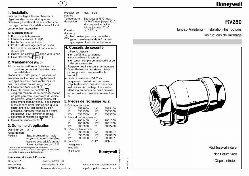 Mode d'emploi HONEYWELL RV280
