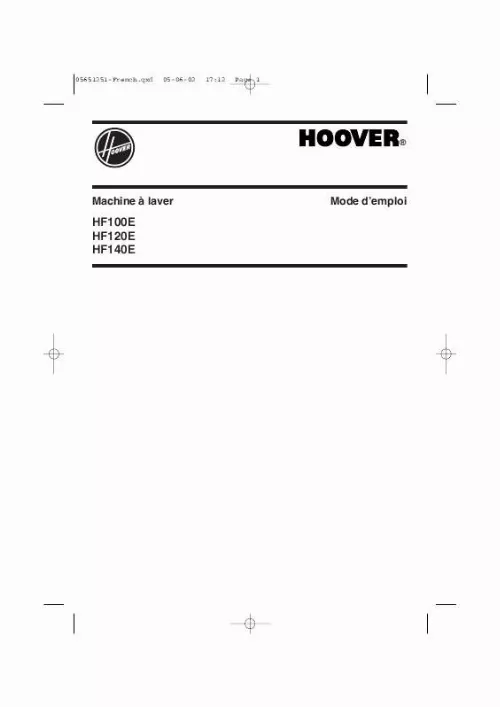 Mode d'emploi HOOVER HF100E
