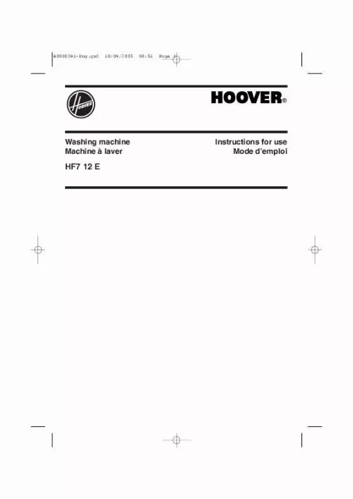 Mode d'emploi HOOVER HF7 12 E